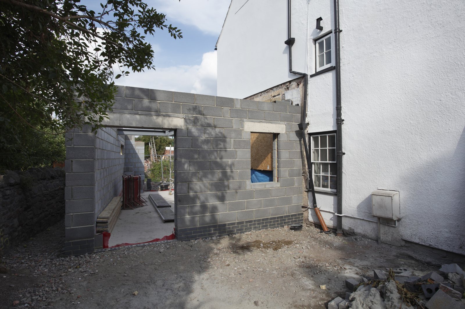 Blockwork for a rear extension