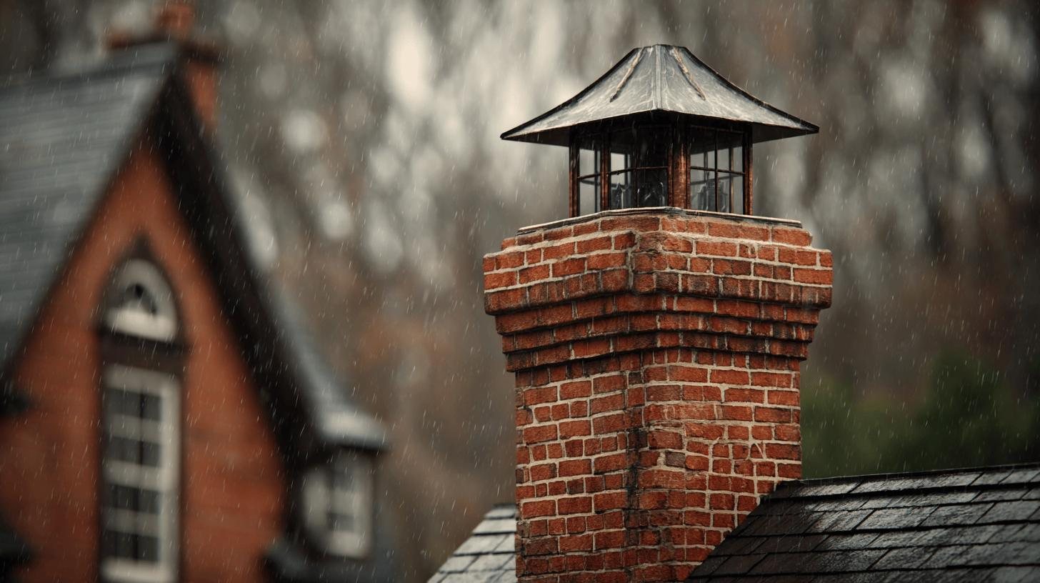 Chimney cowl fitted on a brick stack