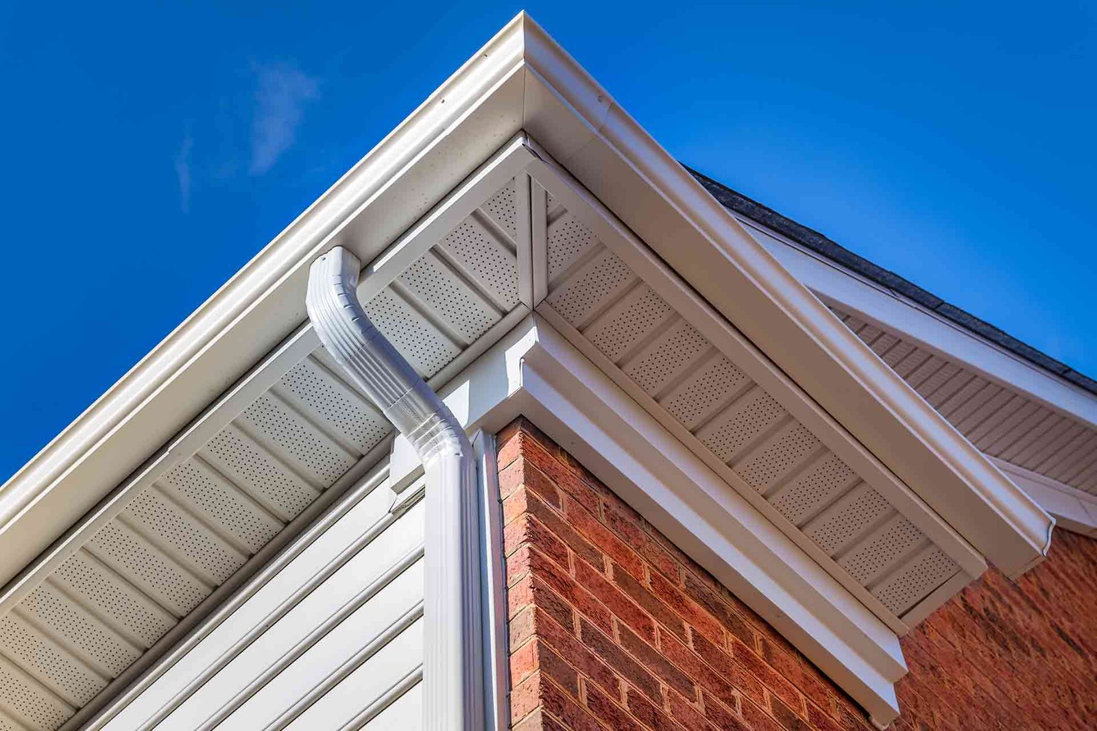 Vented soffit and fascia close-up