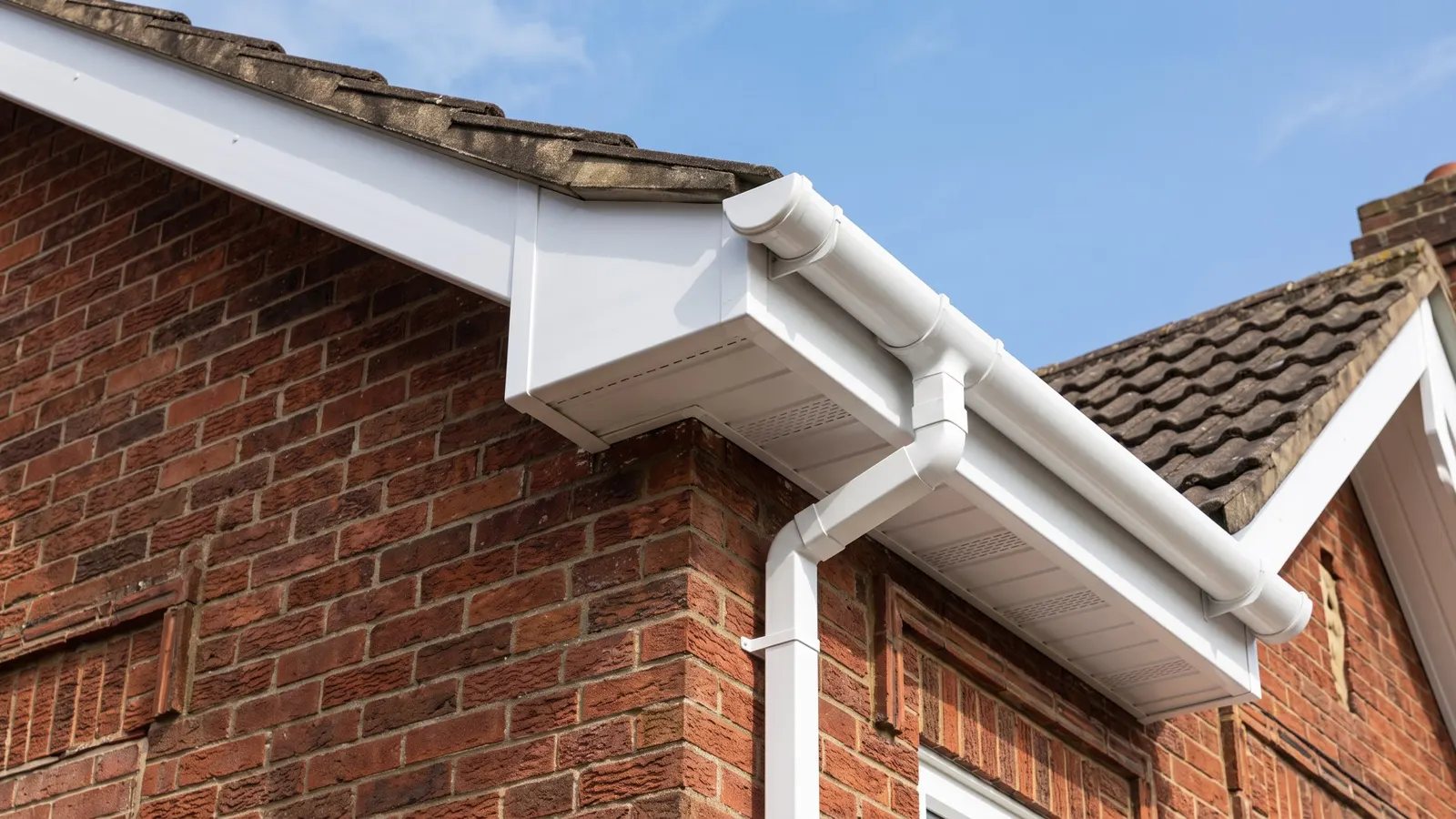 Gutter, fascia and downpipe together